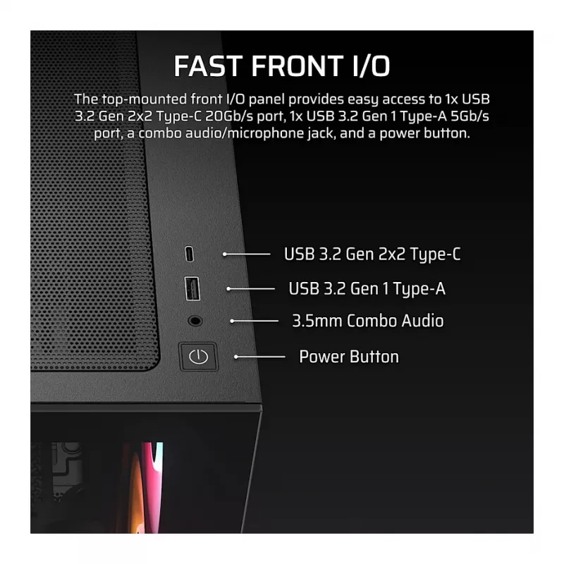 Corsair 2800X RS-R ARGB Micro-ATX PC-Gehäuse, gehärtetes Glas, Schwarz, 3x RS120-R ARGB Lüfter