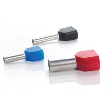 TRYTYT Isolierte Doppel-Aderendhülse 2x2,5mm² Blau DUID-2x2,5-10NB (100 Stück)
