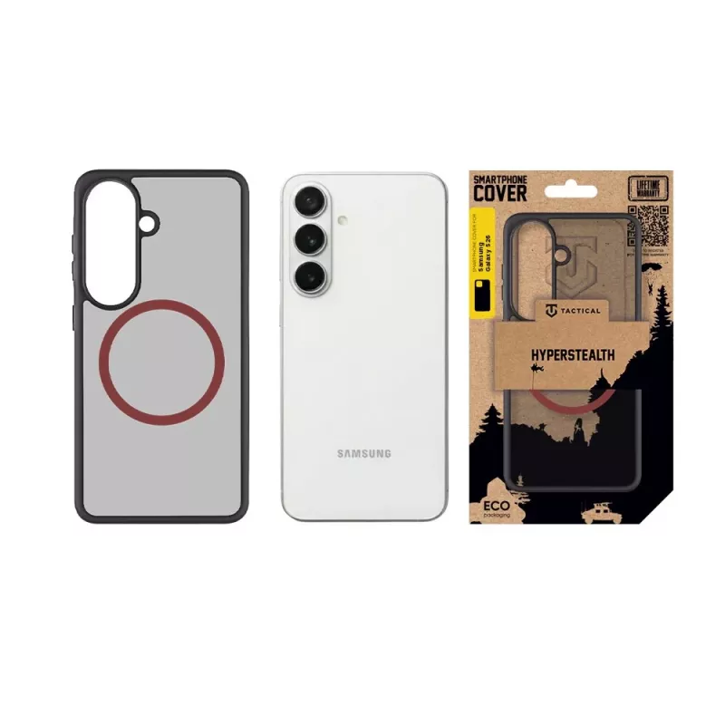 Tactical Back Cover MagForce Hyperstealth 2.0 für Samsung Galaxy S26, Schwarz/Rot