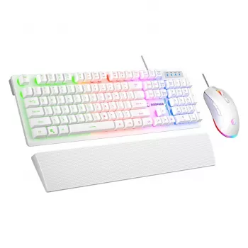 Rampage Fortuna Kabelgebundenes Tastatur- und Maus-Set Weiß