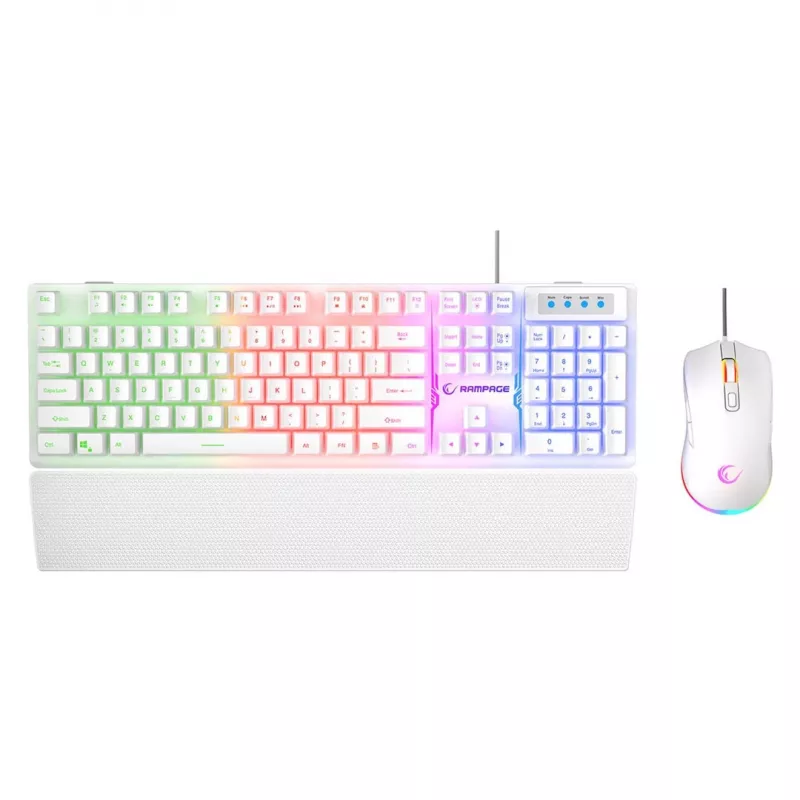 Rampage Fortuna Kabelgebundenes Tastatur- und Maus-Set Weiß