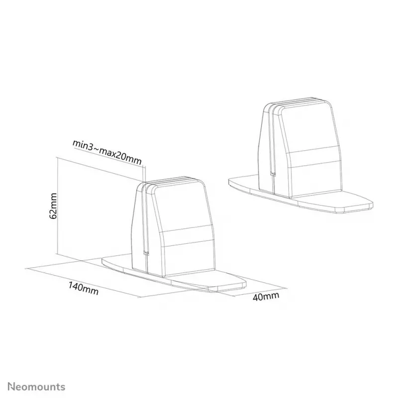 Neomounts Tischständer für NS-GLSPROTECT Serie Glasschutzfolien - Set mit 2 Stück - Weiß