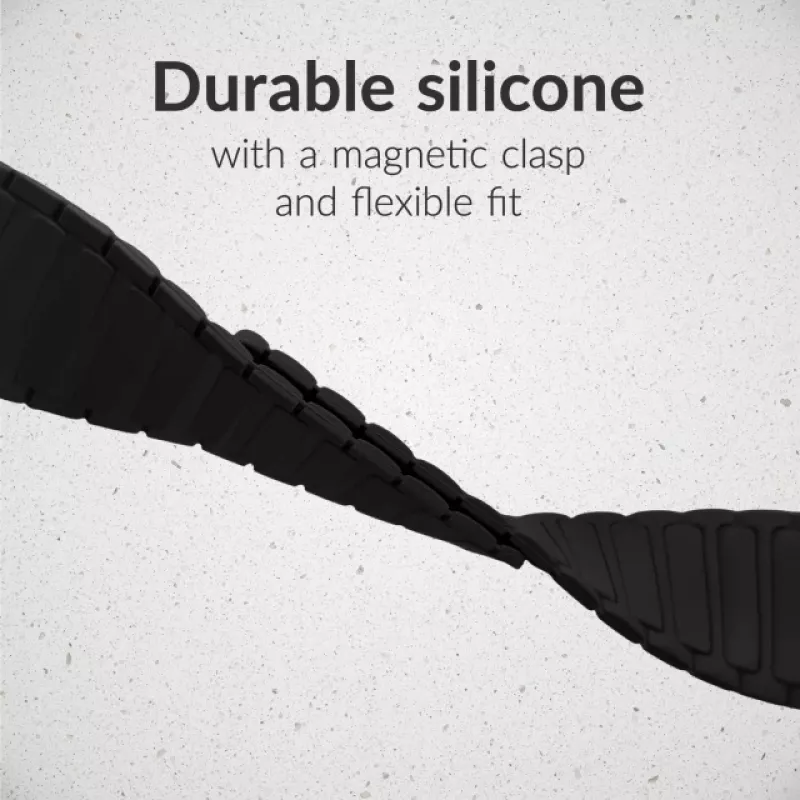 Mobilize Silikon-Armband - Magnetisch - für Apple 42/44/45/49mm - Schwarz