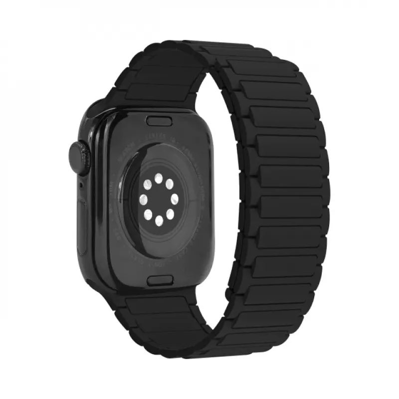 Mobilize Silikon-Armband - Magnetisch - für Apple 42/44/45/49mm - Schwarz