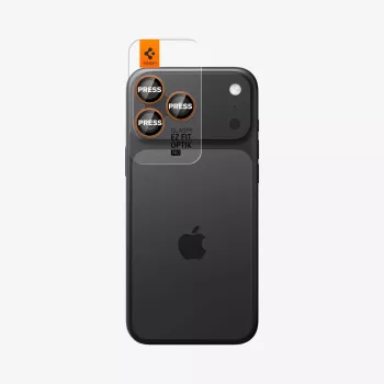 Spigen Optik Pro GLAS.TR EZ Fit Camera Protector 2-Pack - Gehärteter Glaskamera-Schutz für iPhone 16 Pro / 16 Pro Max / 17 Pro / 17 Pro Max (Orange)