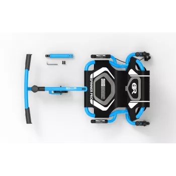 EzyRoller Spinner Pro X Fußbetriebenes Go-Kart mit 360°-Drehung, Blau, 10+ Jahre