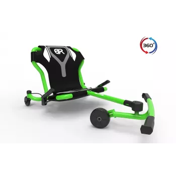 EzyRoller Spinner Pro X Grün 360° fußbetriebenes Go-Kart für Kinder ab 10 Jahren