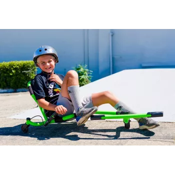 EzyRoller Spinner Pro X Grün 360° fußbetriebenes Go-Kart für Kinder ab 10 Jahren
