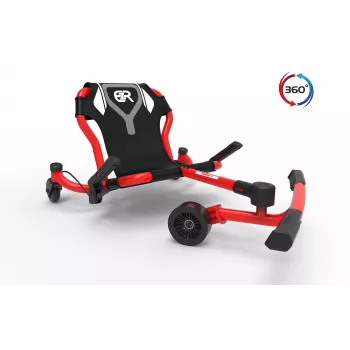 EzyRoller Spinner X Ride-On Go Kart - Beinbetrieben mit 360°-Drehung - Rot