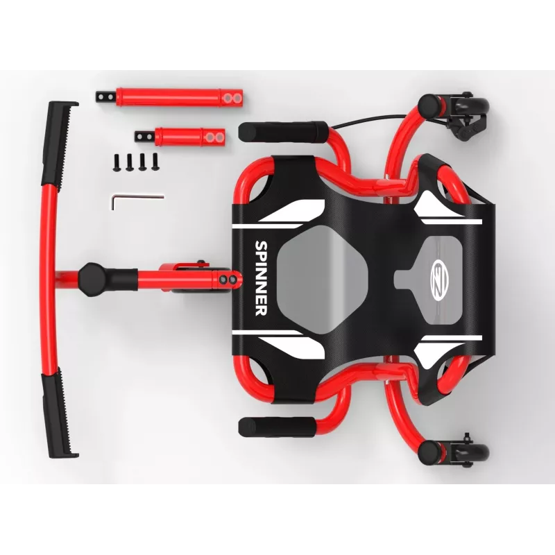 EzyRoller Spinner X Ride-On Go Kart - Beinbetrieben mit 360°-Drehung - Rot