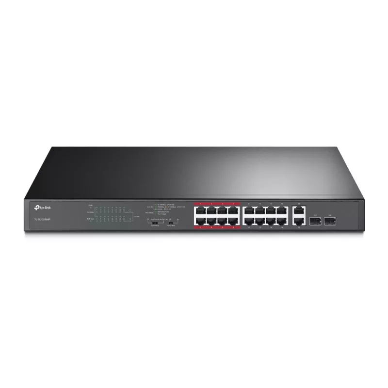 TP-Link TL-SL1218MP 18-Port Gigabit Unmanaged PoE+ Switch (16 PoE+ Ports, 192W Budget)