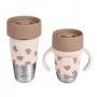 Beaba Mini & Me BigLove Edelstahl-Becherset für Mutter und Kind 360° Trainingsbecher 2-teilig