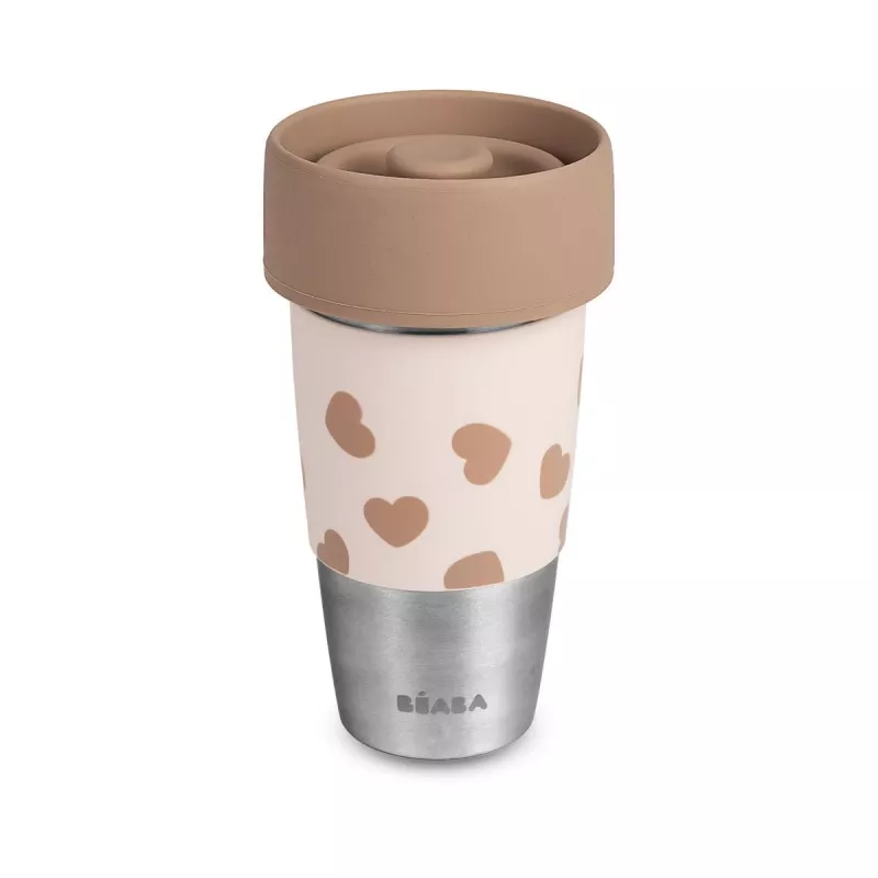 Beaba Mini & Me BigLove Edelstahl-Becherset für Mutter und Kind 360° Trainingsbecher 2-teilig