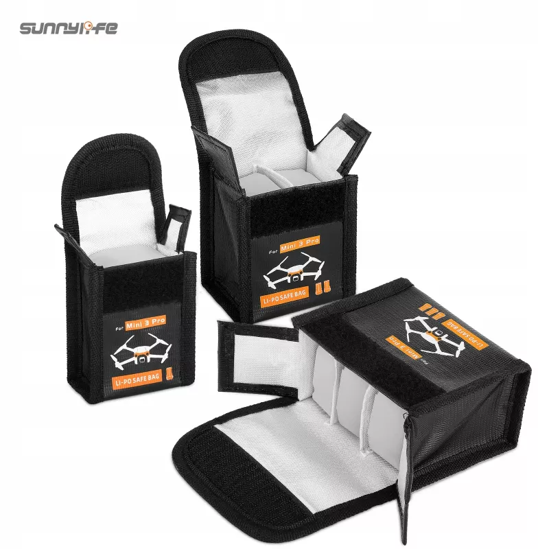 SUNNYLIFE Batterietragetasche für DJI Mini 3 Pro / Mini 4 Pro - Für 3 Li-Po-Akkus (Schwarz)