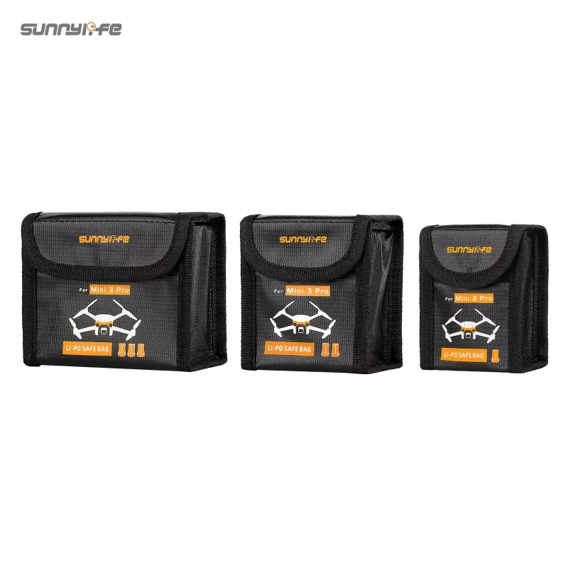 SUNNYLIFE Batterietragetasche für DJI Mini 3 Pro / Mini 4 Pro - Für 3 Li-Po-Akkus (Schwarz)