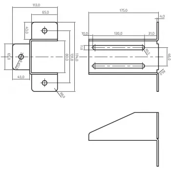 PSG Support Bracket 60.013.7016 für Drive-On Roller / Rampenhalter, Anthrazitgrau (RAL 7016)