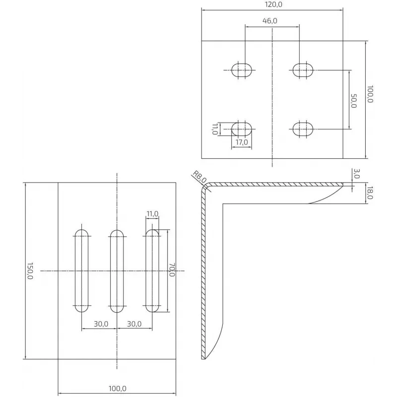 PSG Montagehalterung für Auflaufvorrichtungshalter, Schwarz (RAL 9005)