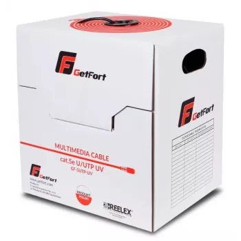 GETFORT Premium Cat.5e U/UTP UV Dry Core Outdoor Kabel 305m Schwarz