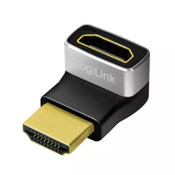 LogiLink AH0007A HDMI-Adapter, 270° abgewinkelt, HDMI Typ A Stecker auf Buchse, 8K/60Hz, 48Gbit/s, HDMI 2.1, Schwarz