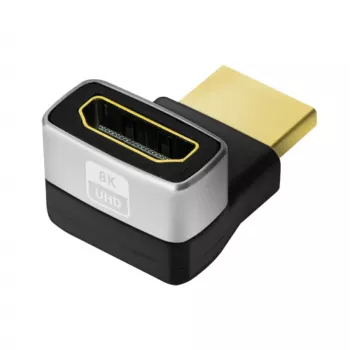 LogiLink AH0007A HDMI-Adapter, 270° abgewinkelt, HDMI Typ A Stecker auf Buchse, 8K/60Hz, 48Gbit/s, HDMI 2.1, Schwarz