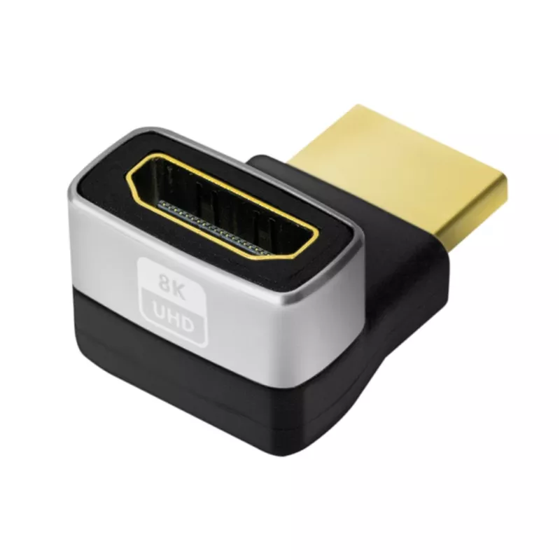 LogiLink AH0007A HDMI-Adapter, 270° abgewinkelt, HDMI Typ A Stecker auf Buchse, 8K/60Hz, 48Gbit/s, HDMI 2.1, Schwarz
