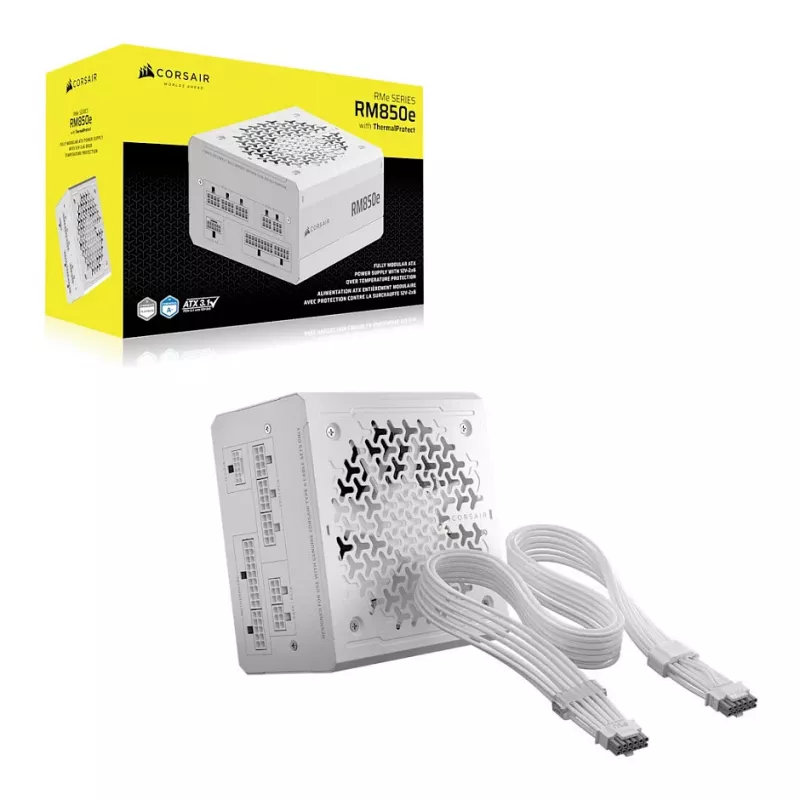 CORSAIR RMe White Series RM850e 2026 Cybenetics Platinum zertifiziertes 850W vollmodulares ATX-Netzteil