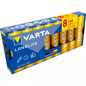 VARTA Longlife Power AA LR6 Mignon Alkaline-Batterien, 8er-Blister