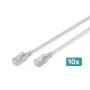 DIGITUS CAT 6A F/FTP Slim Patchkabel, 0,5 m, Grau, 10er-Pack