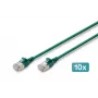 DIGITUS CAT 6A F-FTP Slim Patchkabel, 0,5 m, Grün, 10er-Pack