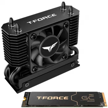 Team Group T-Force GC PRO 2TB M.2 2280 PCIe Gen5 NVMe SSD mit T-FORCE DARK AirFlow Kühlkörper, Schwarz