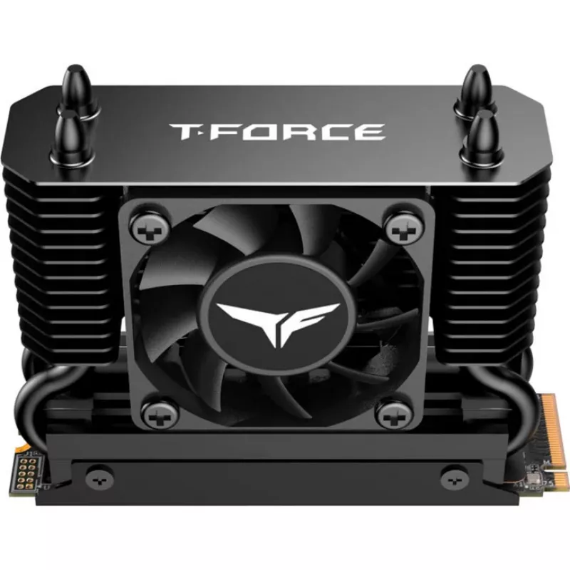 Team Group T-Force GC PRO 2TB M.2 2280 PCIe Gen5 NVMe SSD mit T-FORCE DARK AirFlow Kühlkörper, Schwarz