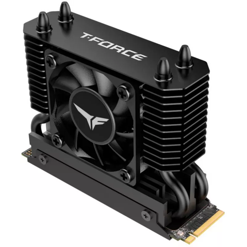 Team Group T-Force GC PRO 2TB M.2 2280 PCIe Gen5 NVMe SSD mit T-FORCE DARK AirFlow Kühlkörper, Schwarz