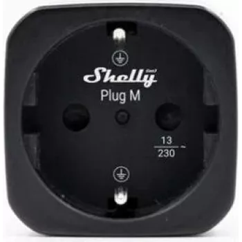 Shelly Plug M Gen3 Smart Plug 4er-Pack Schwarz mit Energieüberwachung, Wi-Fi & Bluetooth