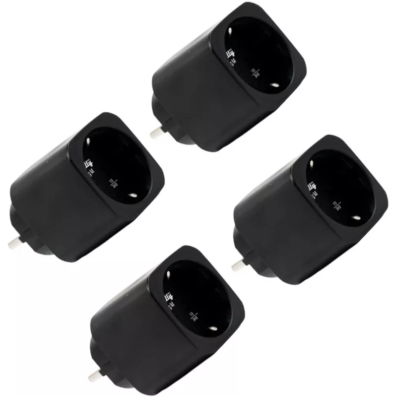 Shelly Plug M Gen3 Smart Plug 4er-Pack Schwarz mit Energieüberwachung, Wi-Fi & Bluetooth