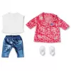 ZAPF CREATION BABY born Mantel-Set Sarah Engels 43cm - Pink/Grau/Weiß Puppen-Outfit, 3-teilig