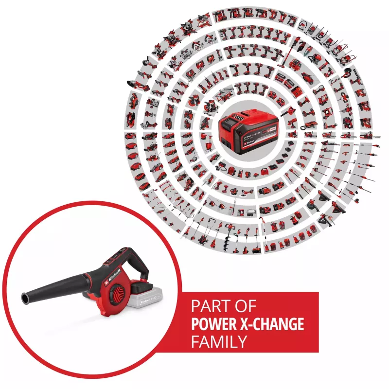 Einhell Power X-Change Akku-Laubbläser TE-CB 18/270 Li - Solo (18 V, Rot/Schwarz, ohne Akku)
