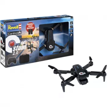 Revell RC Quadrocopter GO! Stunt 2.0 - 2,4 GHz 4-Kanal Ready-to-Fly Drohne mit 6-Achsen-Gyro, Headless-Modus, 360°-Flips, LED-Leuchten, 3 Geschwindigkeitsstufen, LiPo-Akku, für Kinder ab 8 Jahren