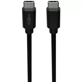 ANSMANN USB-C auf USB-C Daten- und Ladekabel 2m Schwarz 60W PD