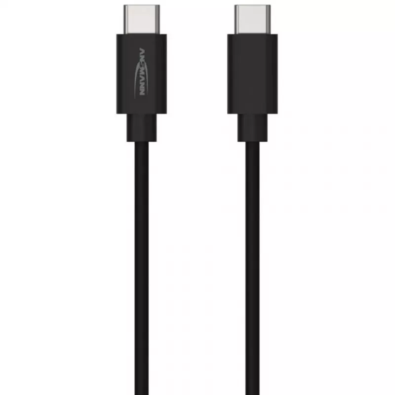 ANSMANN USB-C auf USB-C Daten- und Ladekabel 2m Schwarz 60W PD