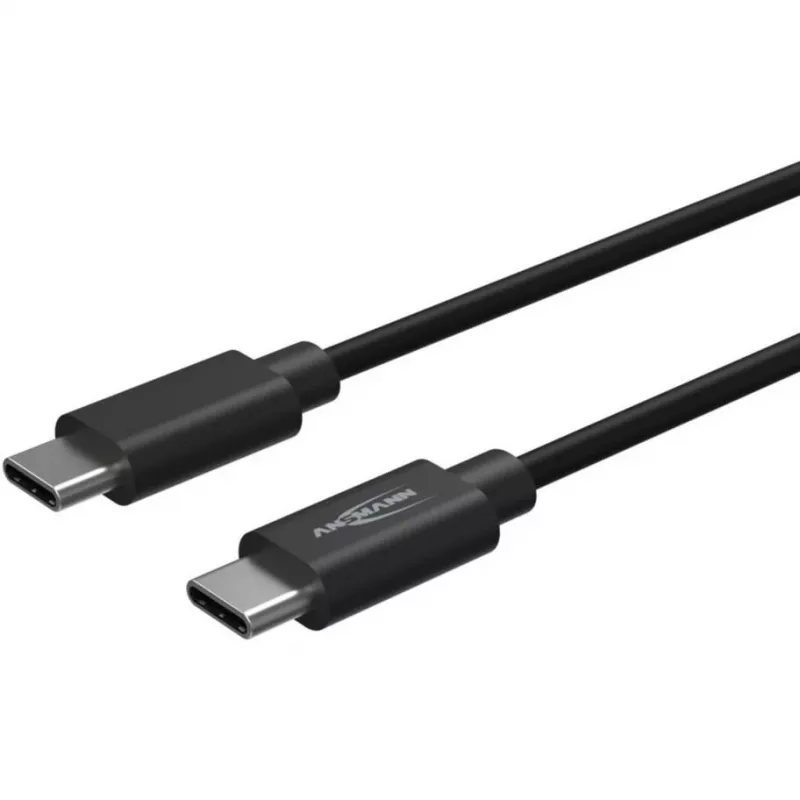 ANSMANN USB-C auf USB-C Daten- und Ladekabel 2m Schwarz 60W PD