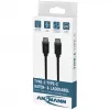 ANSMANN USB-C auf USB-C Daten- und Ladekabel 2m Schwarz 60W PD