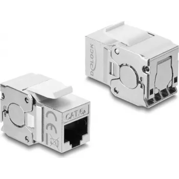 Delock Keystone Modul RJ45 Buchse auf LSA Cat.6A geschirmt werkzeugfrei