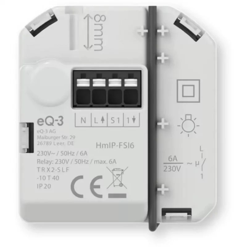 Homematic IP Unterputz-Schaltaktor mit Tastereingang (6 A)
