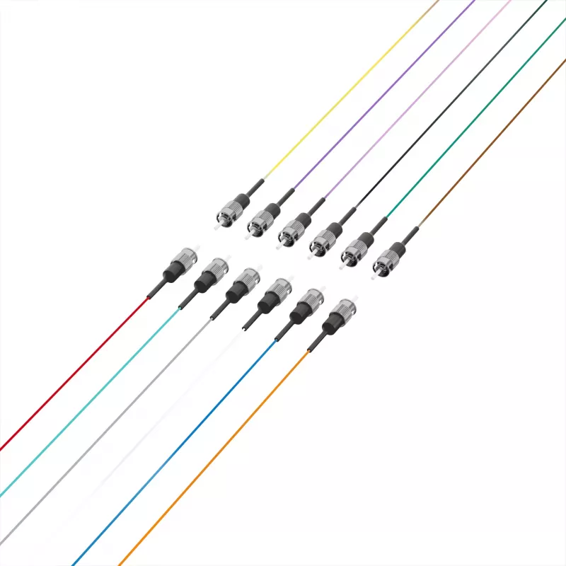 EFB Fiber-Pigtail ST 50/125µm OM4, 12-Farben-Set, 2m