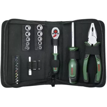 Bosch Starter Werkzeugset, 26-teilig (Grün/Schwarz, mit Textil-Reißverschlussetui)