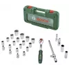 Bosch 1/2 inch Ratsche und Steckschlüsselsatz, 26-teilig, 768 Nm max. Drehmoment, grüner Koffer