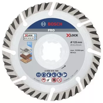 BOSCH POWERTOOLS PRO Diamant-Trennscheibe X-LOCK MultiMaterial, Ø 125 mm (2 Stück, Bohrung 22,23 mm)