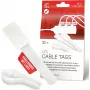 LABEL THE CABLE LTC 2620-30 Wiederverwendbare Kabelbinder-Etiketten mit Klettverschluss und Beschriftungsfeld, Weiß, 30er-Pack