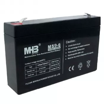 PowerWalker Batterie MHB MS9-6 6V 9Ah versiegelte Blei-Säure-Batterie für USV-Systeme