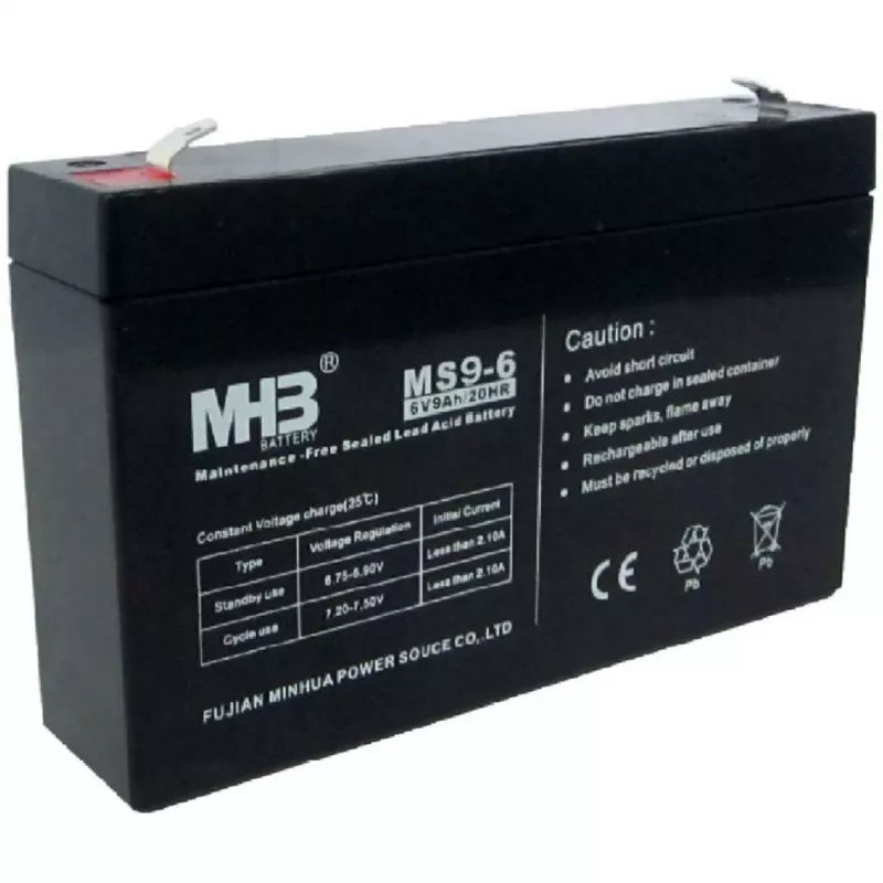 PowerWalker Batterie MHB MS9-6 6V 9Ah versiegelte Blei-Säure-Batterie für USV-Systeme
